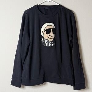 Karl Lagerfeld x Tiffany Cooper Black Cotton Sweatshirt Mens Large 55KW1728